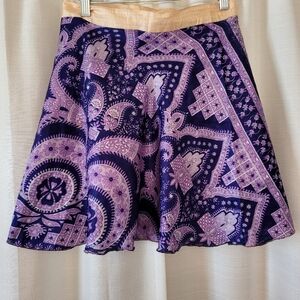 Boho Silk Purple Wrap Skirt